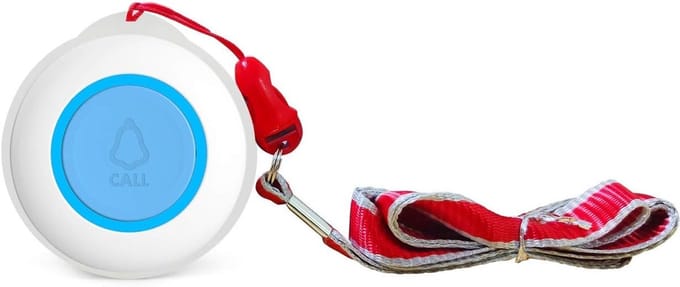 Drukknop Alarm - Noodknop Hulp - Hulp Inroepen - Spatwaterdicht Ontwerp - 25 Meter Bereik - Blauw