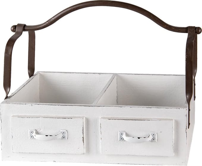 Clayre & Eef Mand 41x19x29 cm Wit Hout