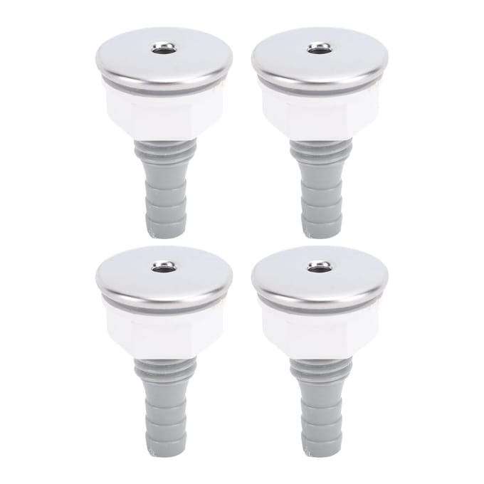 4 stuks Badkuip Luchtbel Jet Nozzle PVC SPA Badkuip Rechte Bubbel Nozzle voor Zwembad Accessoire white