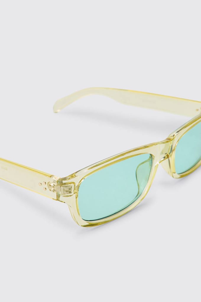 Retro Groene Plastic Getinte Zonnebril | Green
