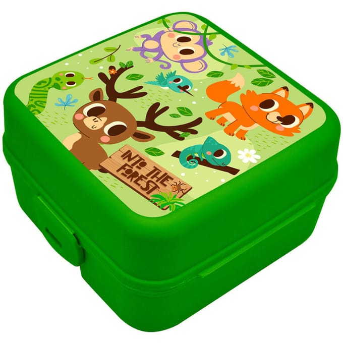 Lunchbox met Meerdere Compartimenten - School Lunchtrommel met Dieren - Into the forest