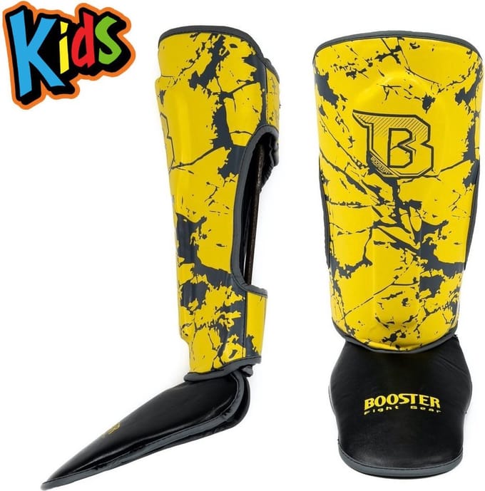 Booster SG Kickboks Scheenbeschermers Jeugd Marmer Geel