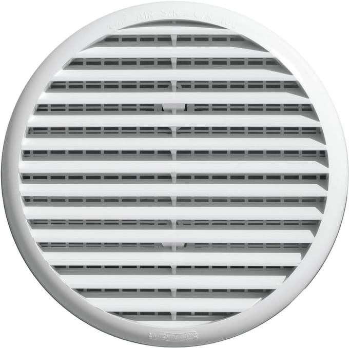 Rond ventilatierooster kunststof met vliegengaas 155 mm