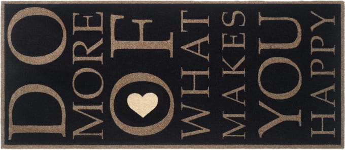 MD Entree - Design mat - Universal - Happy Heart - Vloerkleed - Antislip - Machine wasbaar - 67 x 150 cm