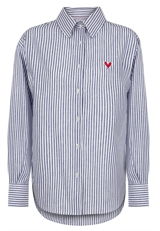 Felix Hardy Overhemd - Oversize Blouse - Poplin Katoen Linnen - Lange Mouw Dames Navy - M