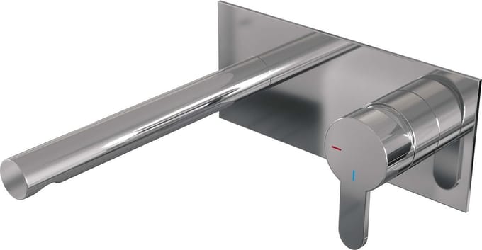 Brauer Chrome Edition inbouw wastafelmengkraan met rechte uitloop en afdekplaat model D1 chroom