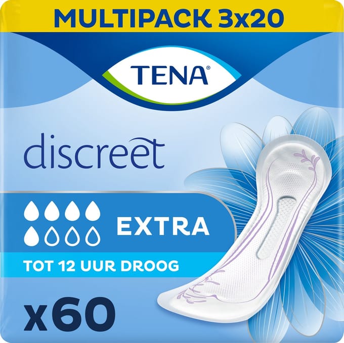TENA Discreet Extra - verbanden voor matig urineverlies - 60 stuks