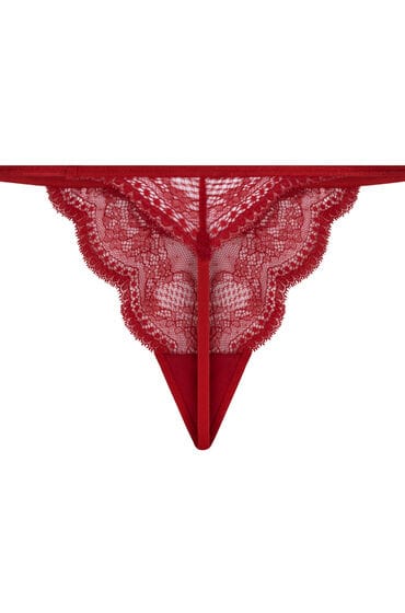 Hunkemöller Dames Lingerie String Isabelle - Rood - maat 2XL