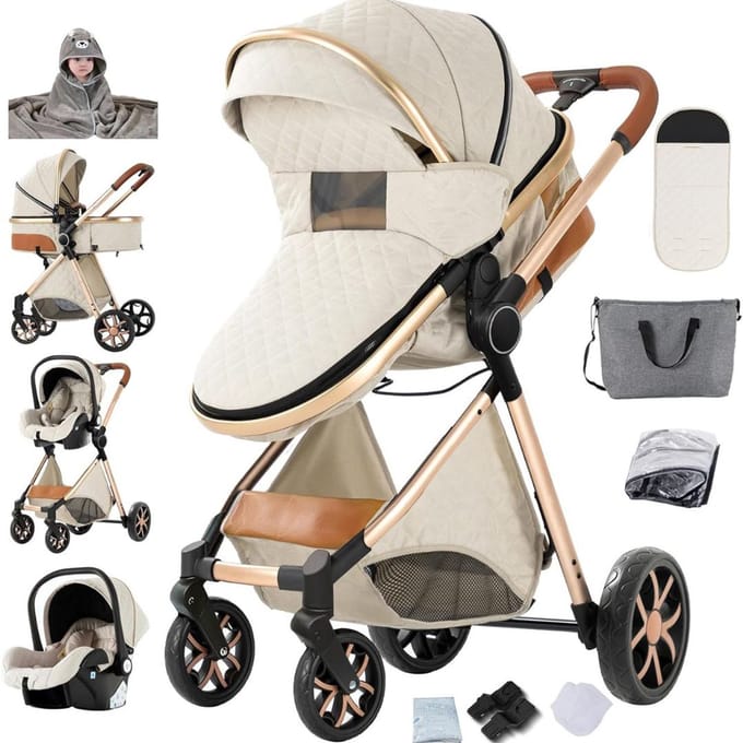 MKSS® Kinderwagen 3 in 1 – Multifunctionele Wandelwagen – Babywagen
