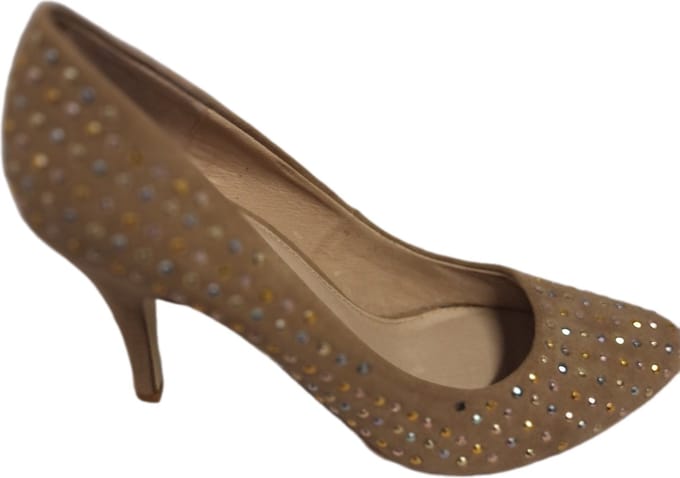 LA STRADA-PUMPS-SAND-MICRO STUDS -SIZE 41