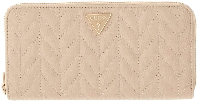 GUESS portemonnee Stacey SLG Zip Around Wallet Light Beige crème