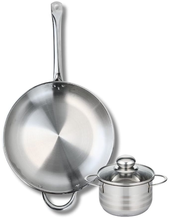 Set van 1 Koekenpan 32 cm en 1 braadpan 14 cm Elo Profi Brillant