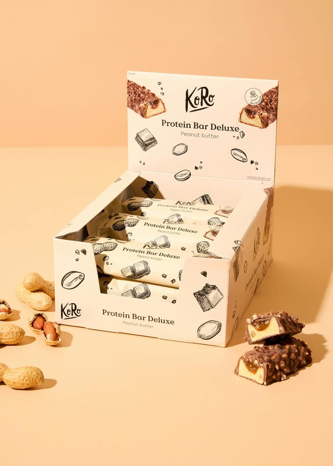Protein bar deluxe met pindakaas 12 x 55 g - tweede kans