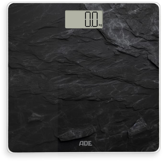 Digitale Personenweegschaal Amina Slate Black 30x30cm- Incl. 2x Aaa- Lcd Displa
