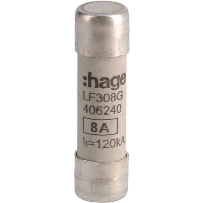 Hager Industriële Cilindrische Zekering 8A 500V 10x38mm gG - LF308G [10 Stuks]