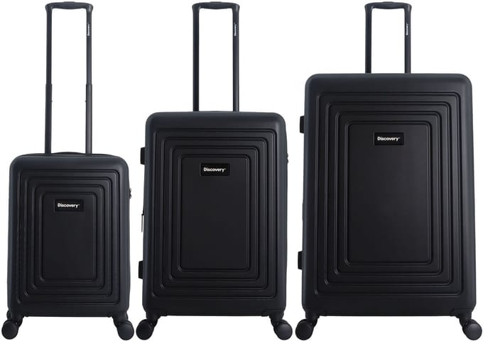 Discovery Coast Harde Koffer set / Trolley set / Reiskoffer set - (S/M/L) - Zwart - Zwart / Set