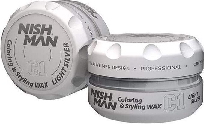Nish Man Coloring & Styling Wax LIGHT SILVER- 2 STUKS