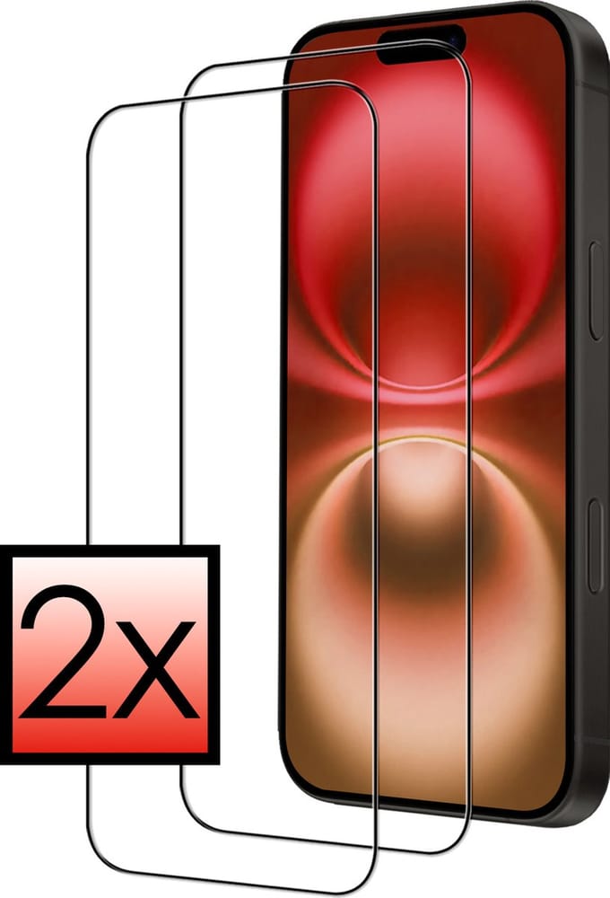 Screenprotector - 2 Stuks - Geschikt voor Apple iPhone 16 Plus - Full Cover - Beschermglas - Gehard Glas - Tempered Glass - Screen Protector