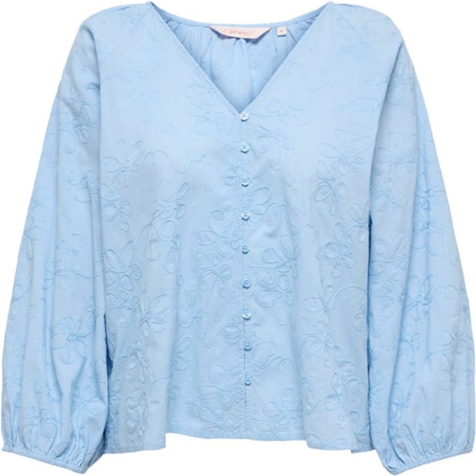 ONLY - ONLZION 3/4 V-NECK EMB TOP WVN - Dames - Blouses