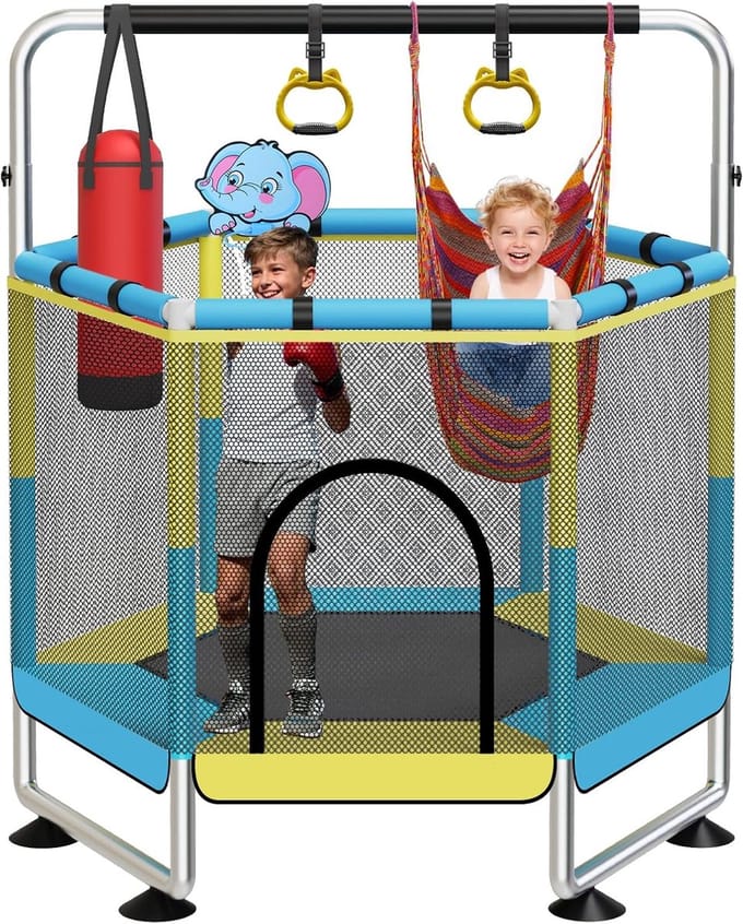 Trampoline Buiten - Springkussen - Buiten Spelen - Stevig Frame - 150 cm - Blauw