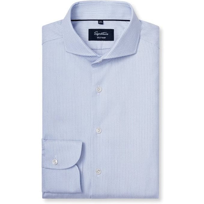 OLYMP Signature Overhemd, Tailored Fit, Signature Cutaway, Lichtblauw