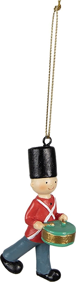 Clayre & Eef Kersthanger Soldaat 8 cm Rood Polyresin