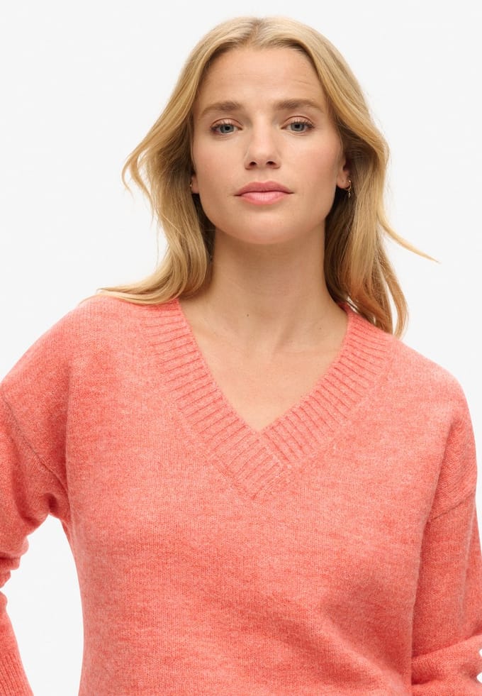 Superdry - Oversized trui met V-hals - Dames - Sweaters