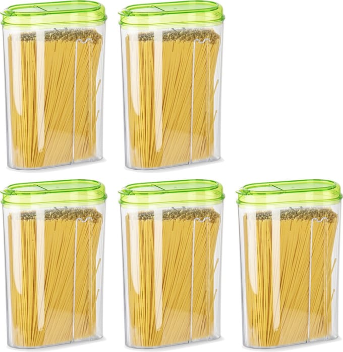 Plasticforte Voedselcontainer strooibus - 5x - groen - 1500 ml - kunststof - voorraadpotten