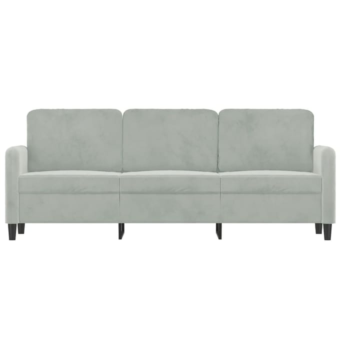 vidaXL - Driezitsbank - 180 - cm - fluweel - lichtgrijs