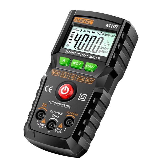 ANENG M107 Slimme digitale multimeter 4000 tellingen NCV Universele meter Handheld multifunctionele tester