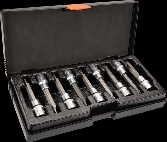 NEO - Torx Dopsleutelset - 9 stuks - 100 mm - Chroom-Vanadium