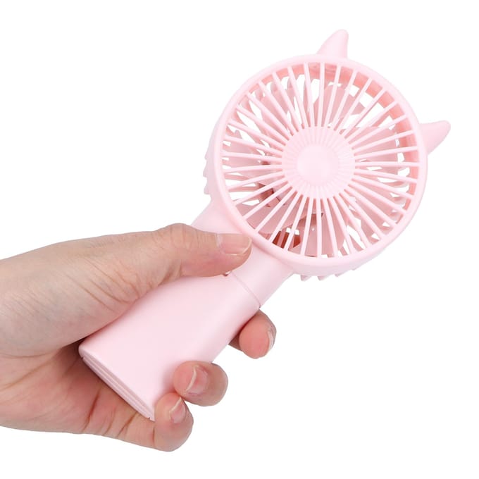 Mini Ventilator Draagbaar Handheld Schattig Stil Elektrische Koelventilator voor Thuis Kantoor Reizen Roze beige