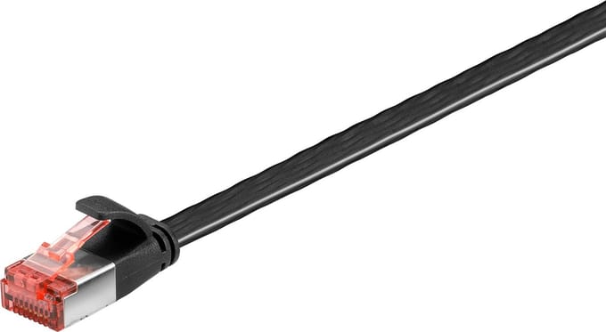 U/FTP CAT6 Gigabit platte netwerkkabel / zwart - 7,5 meter