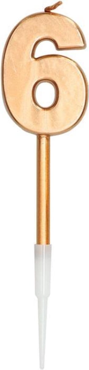 Folat - Verjaardagskaars 6 Brons Metallic