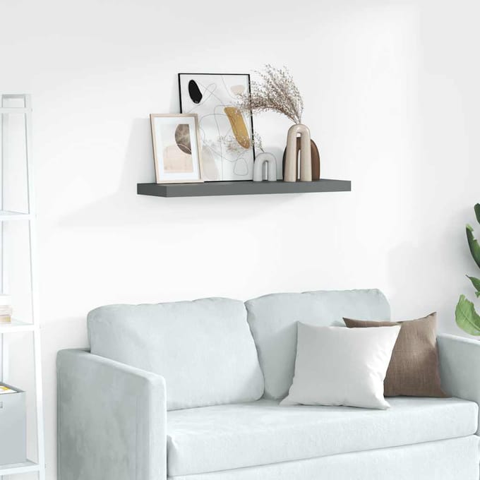 vidaXL - Fotoplanken - 2 - st - 80x9x3 - cm - MDF - grijs