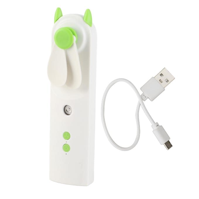 Ventilateur brumisateur portatif réglable et rechargeable, puissant, pour la maison et l'extérieur white