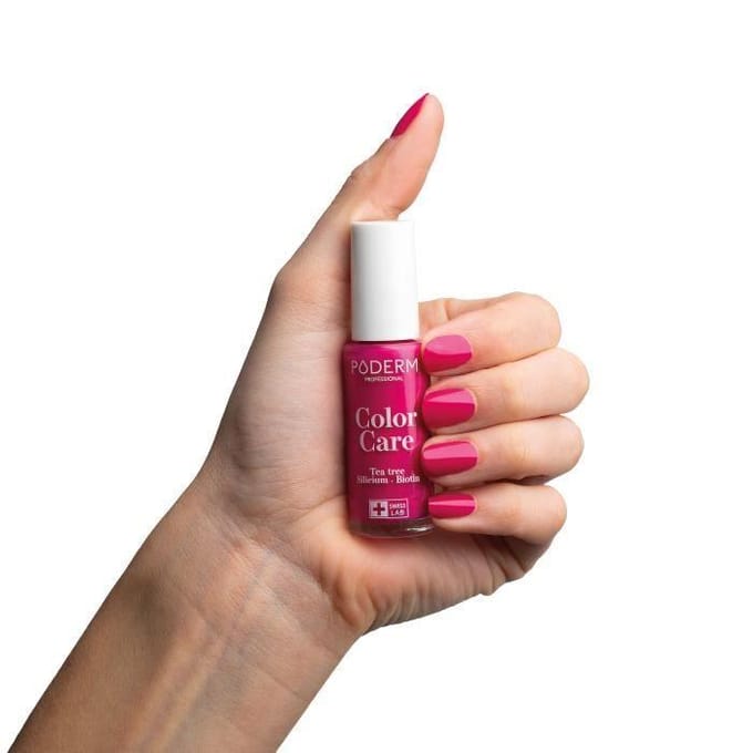 Nagellak - PODERM - Nr. 599 Framboos - Verrijkt met Tea Tree - Antischimmel - 8 ml roze