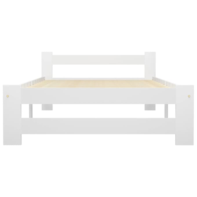 vidaXL - Bedframe - massief - grenenhout - wit - 100x200 - cm