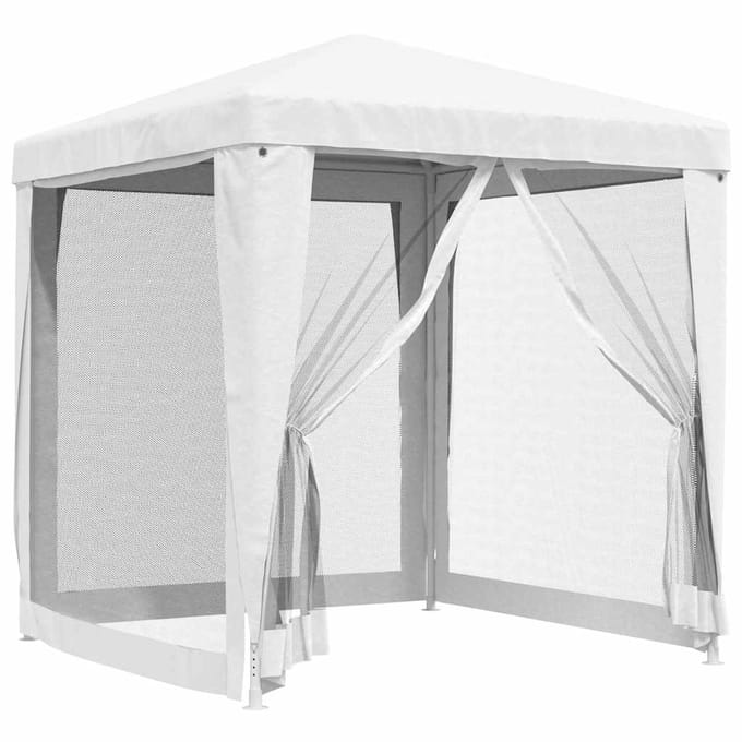 vidaXL - Partytent - met - 4 - mesh - zijwanden - 2x2 - m - wit