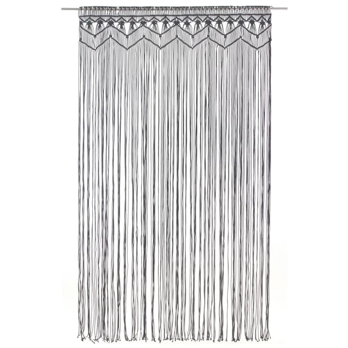 vidaXL - Gordijn - macramé - 140x240 - cm - katoen - antraciet