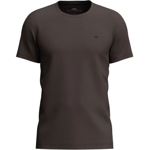 Fynch-Hatton T-Shirt Uni Color Crew Neck Cotton Dark Chocolate / male