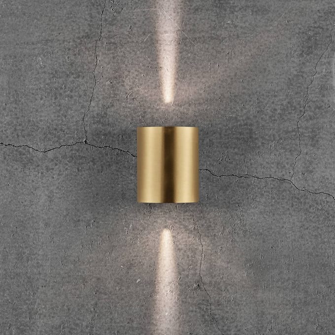 Nordlux LED buiten wandlamp Canto 2, messing, 10 cm, up/down, IP44