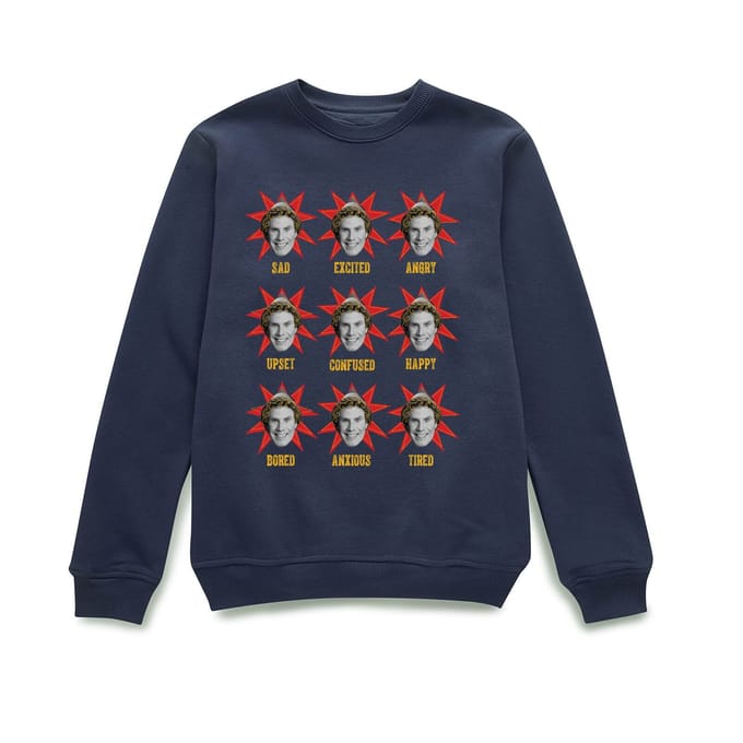 Elf Faces Christmas Jumper - Navy - XXL
