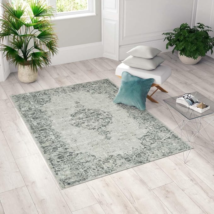Vintage vloerkleed - Beige beige/groen 160x230