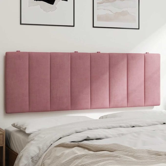 vidaXL - Hoofdbordkussen - "Hanko" - 140 - cm - fluweel - roze