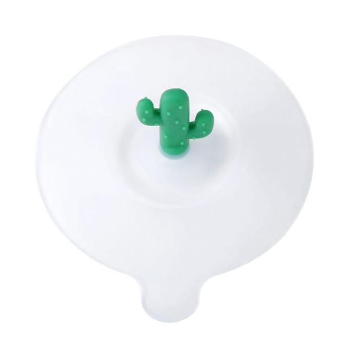 Siliconen Bekerdeksel Cactus Decoratie Rond Schattig Stofdicht Lekdicht Multifunctioneel Bekerdeksel Gras grasgroene kleur