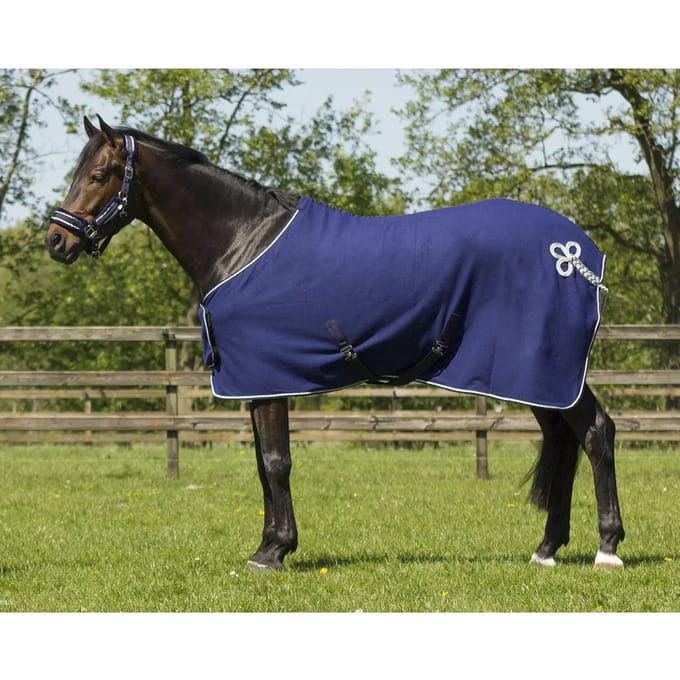 Qhp Zweetdeken Qhp Ornament Donkerblauw