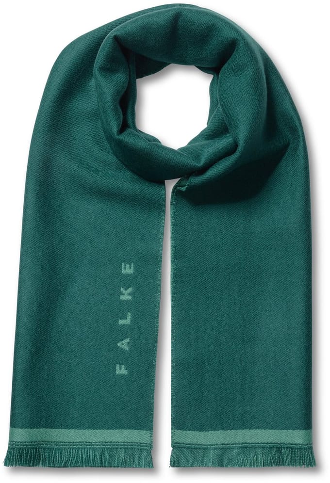 FALKE Basic Jacquard Logo sneldrogend warm wol wintersjaal unisex groen - maat ONESIZE
