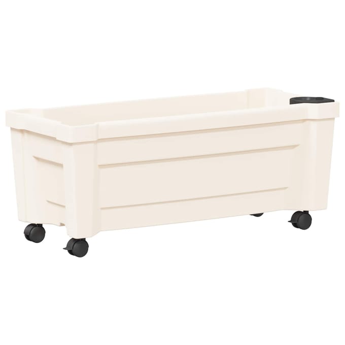 vidaXL - Calypso - planter - met - wielen - PP - Wit