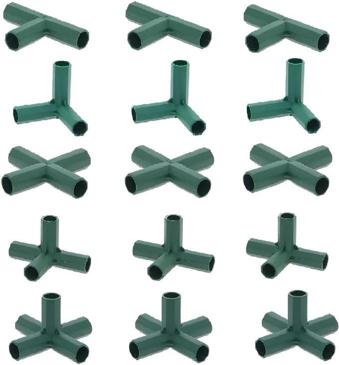 15 Stuks Kas Frame Connectoren 16mm - Voor Tuinkooi, Latwerk en Schuurconstructies